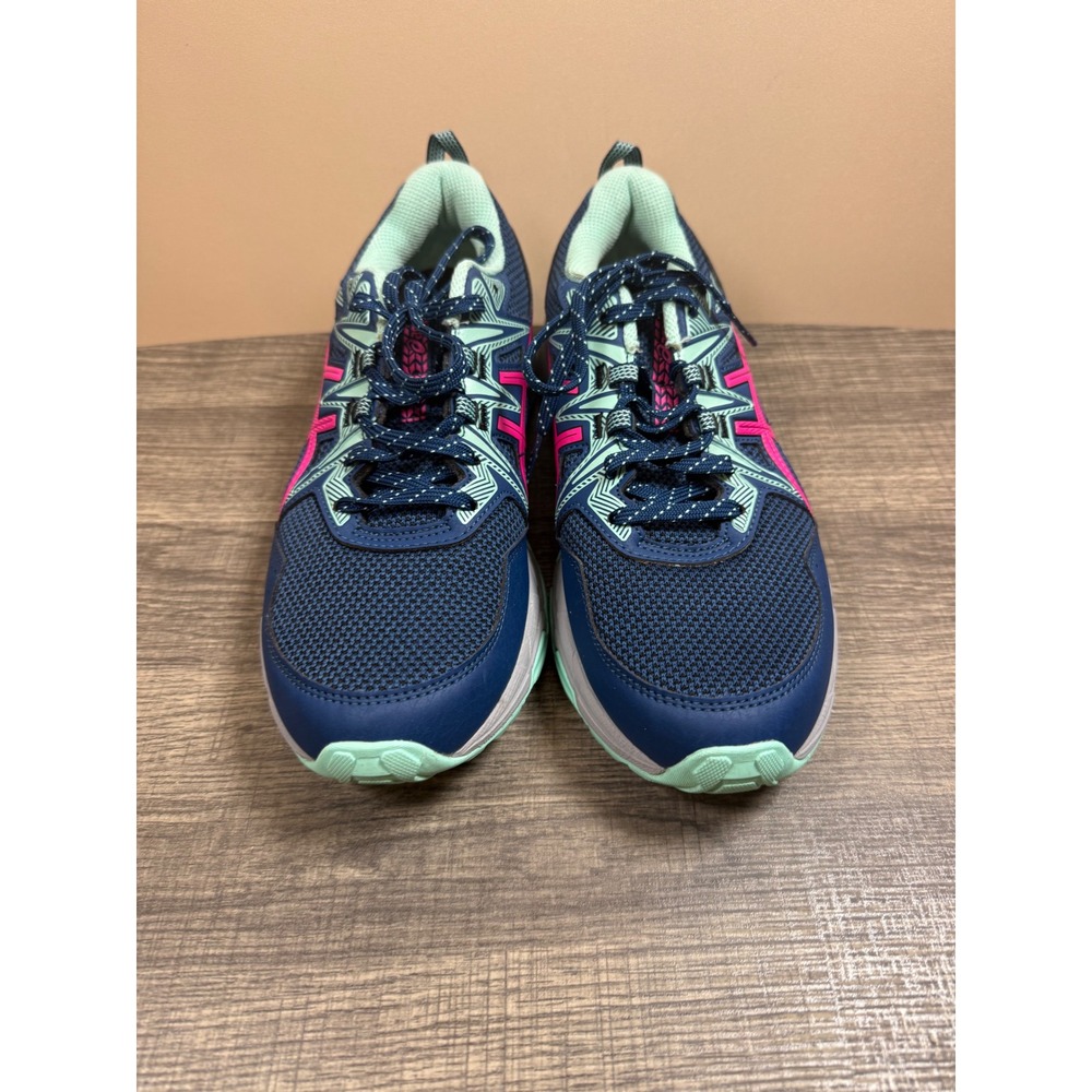 ASICS Gel-Venture 7 Womens Trail Running Shoes Navy Pink Mint Size 9